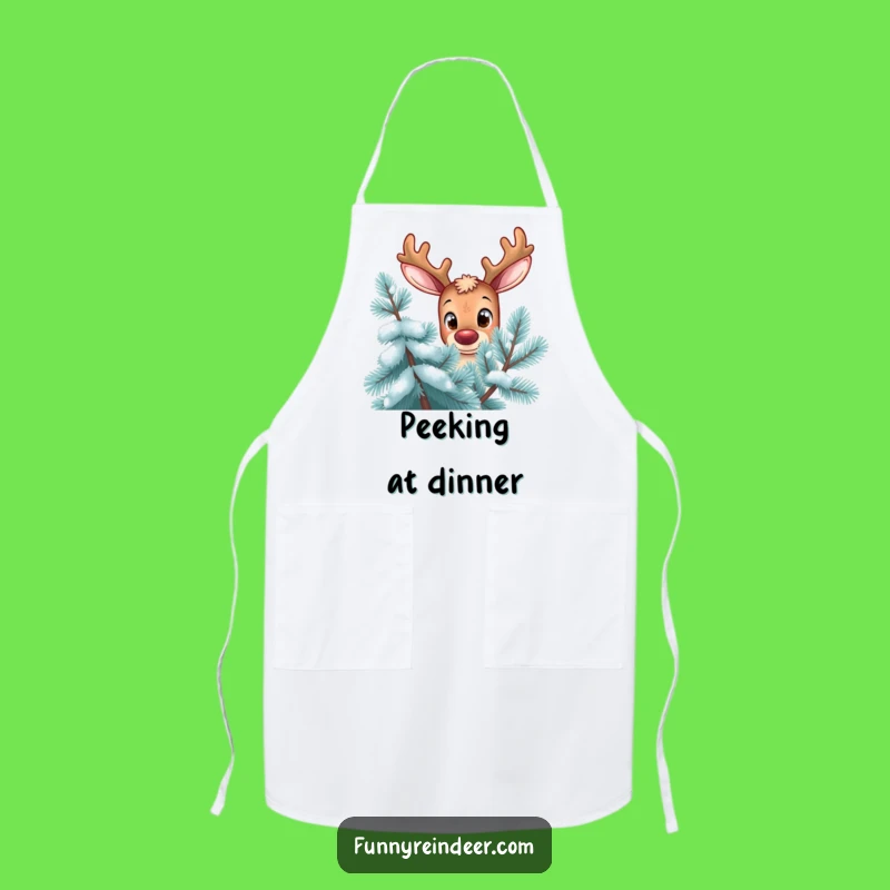 Funny Reindeer Apron for Winter Watch - Hilarious Kitchen Gift