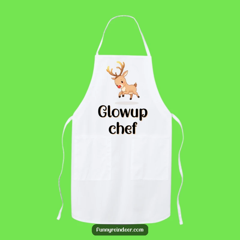 Funny Reindeer Head Chef Apron: Chase Flavor with Flair