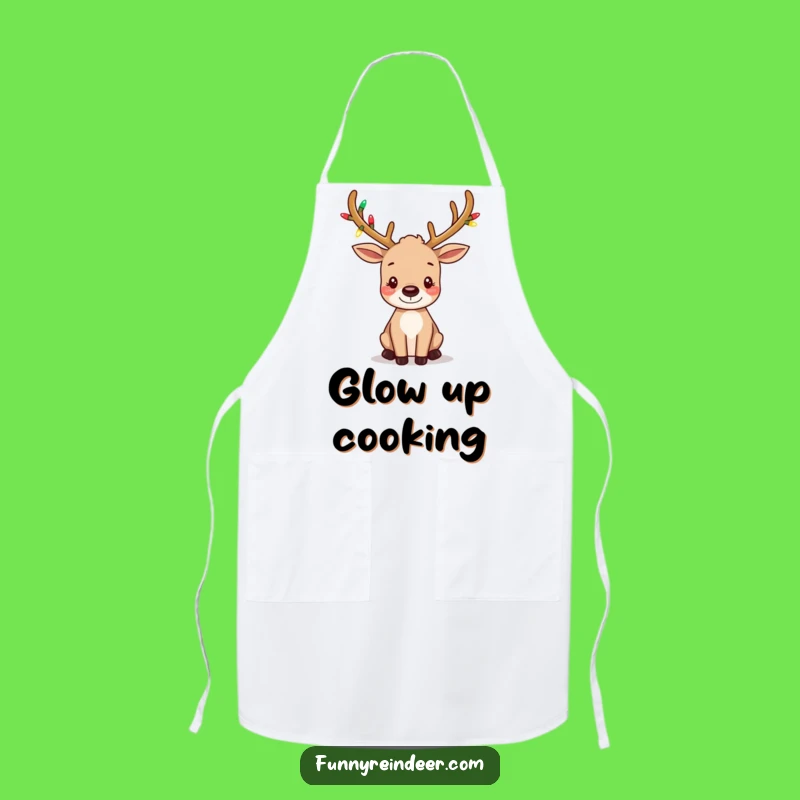 Funny Light-Up Antler Reindeer Apron: Festive Kitchen Fun