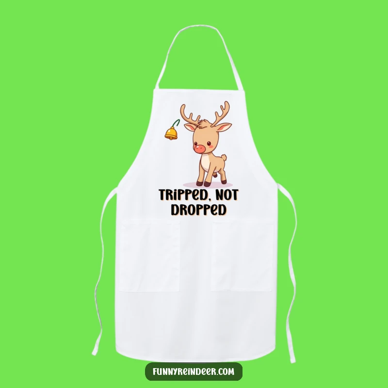 Funny Reindeer Tripping Apron: Kitchen Fun for the Comedic Cook