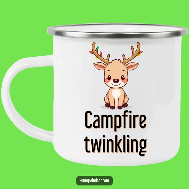 Funny Light-Up Antler Reindeer Camping Mug: Whimsical Outdoor Companion