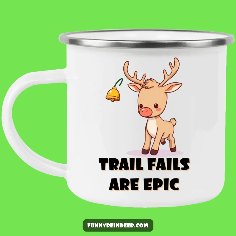 Funny Reindeer Tripping Camping Mug: Adventure Fuel with Festive Comedy