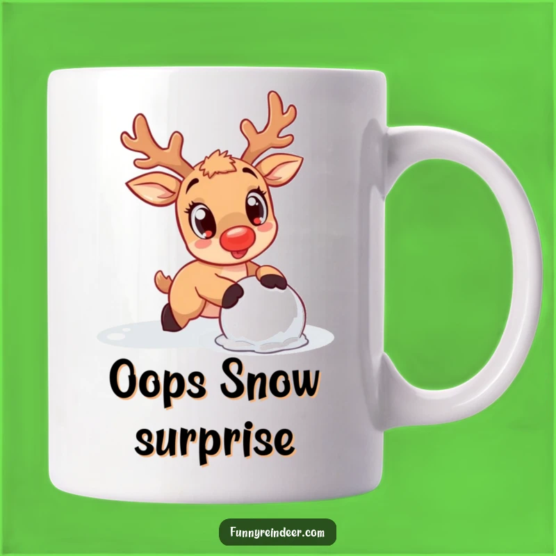 Funny Kawaii Reindeer Mishap Mug: A Cute & Hilarious Funny Gift