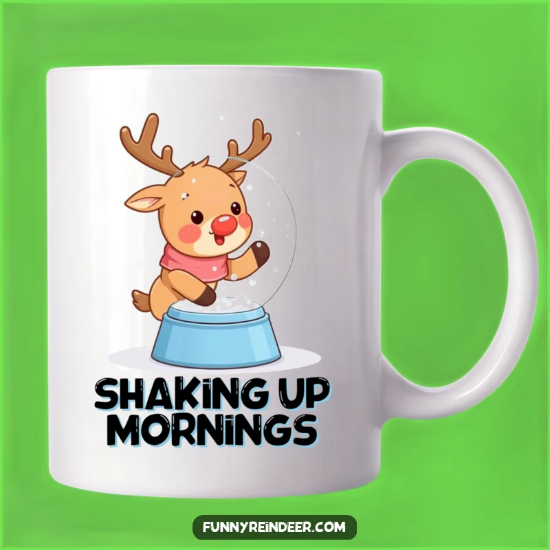 Funny Kawaii Snow Globe Reindeer Mug: Excitingly Festive Holiday Cheer