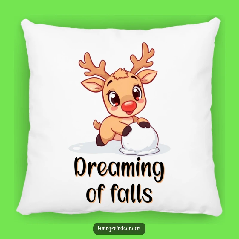 Funny Kawaii Reindeer Tumble Pillow: Cozy Comfort with a Cute Mishap