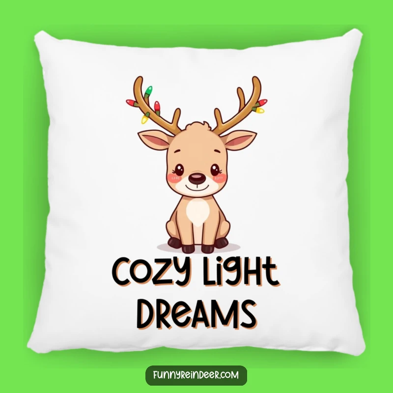 Funny Light-Up Antler Reindeer Pillow: Cozy & Whimsical Holiday Decor