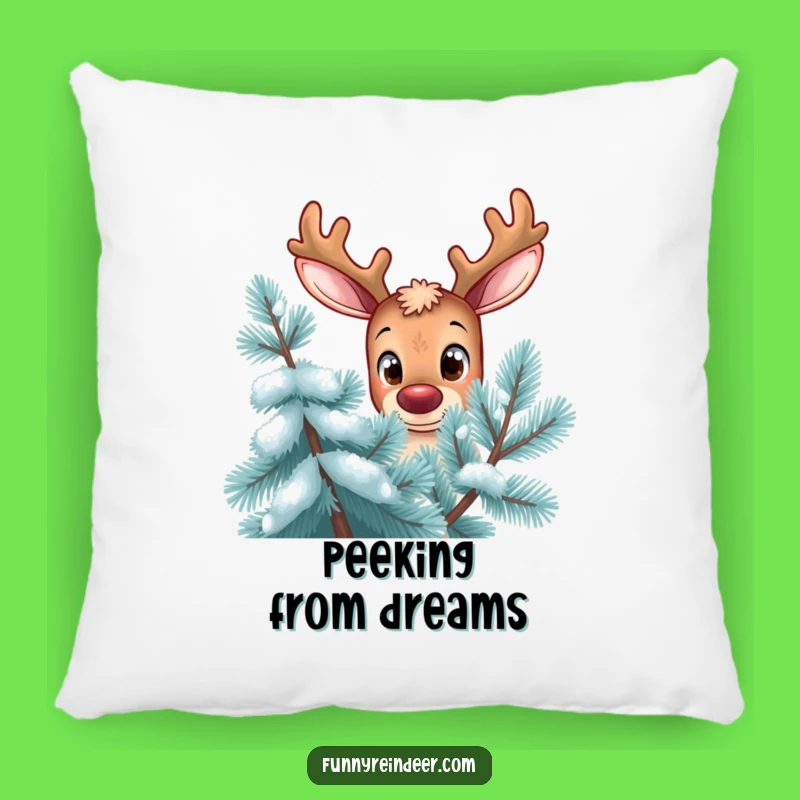 Funny Reindeer Peek Pillow - Comfy & Hilarious Winter Accent