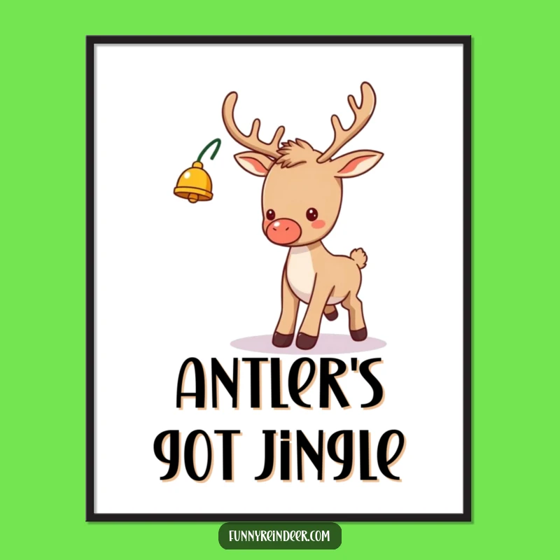 Funny Reindeer Tripping Digital Art: Instant Holiday Cheer for Your Walls