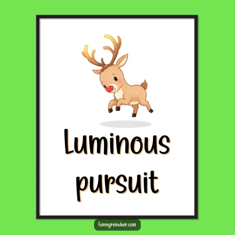 Funny Reindeer Antler Chase Digital Art: Instant Whimsy for Your Walls