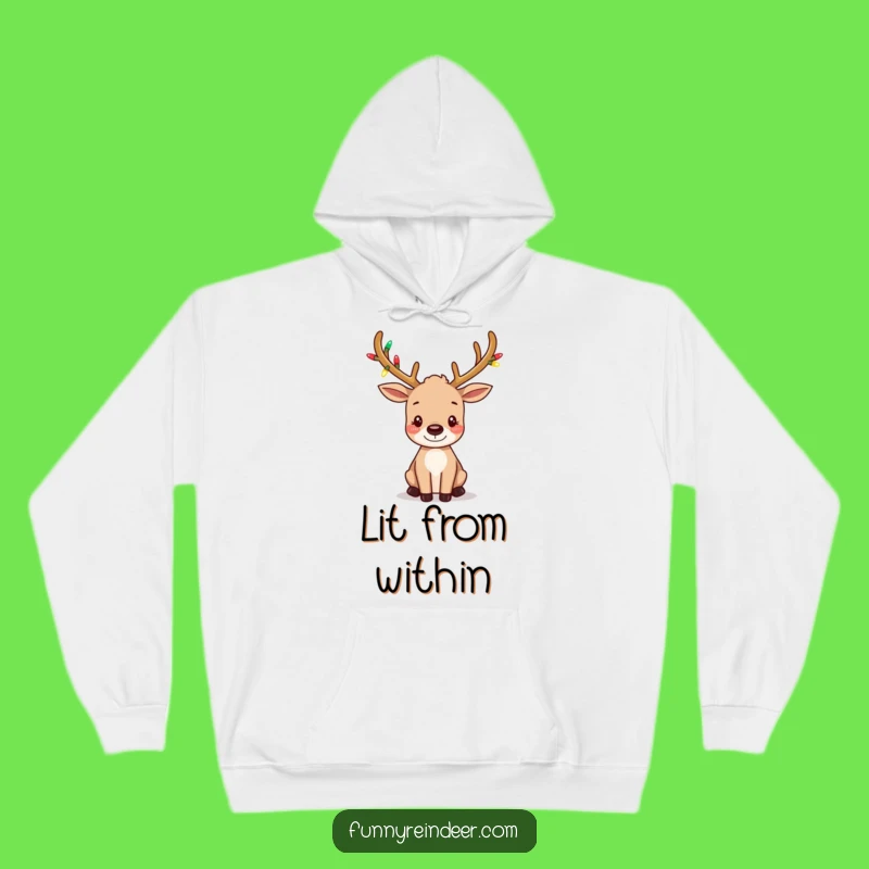 Cozy Funny Light-Up Antler Reindeer Hoodie: Warm & Whimsical Holiday Comfort
