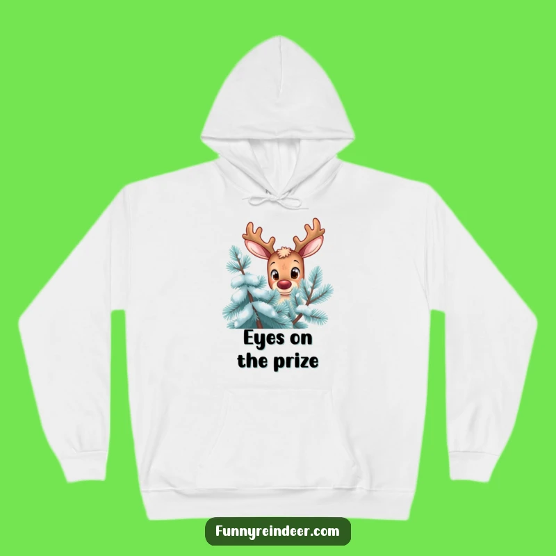 Cozy Funny Reindeer Hoodie - Curious Peek & Hilarious Winter Gift