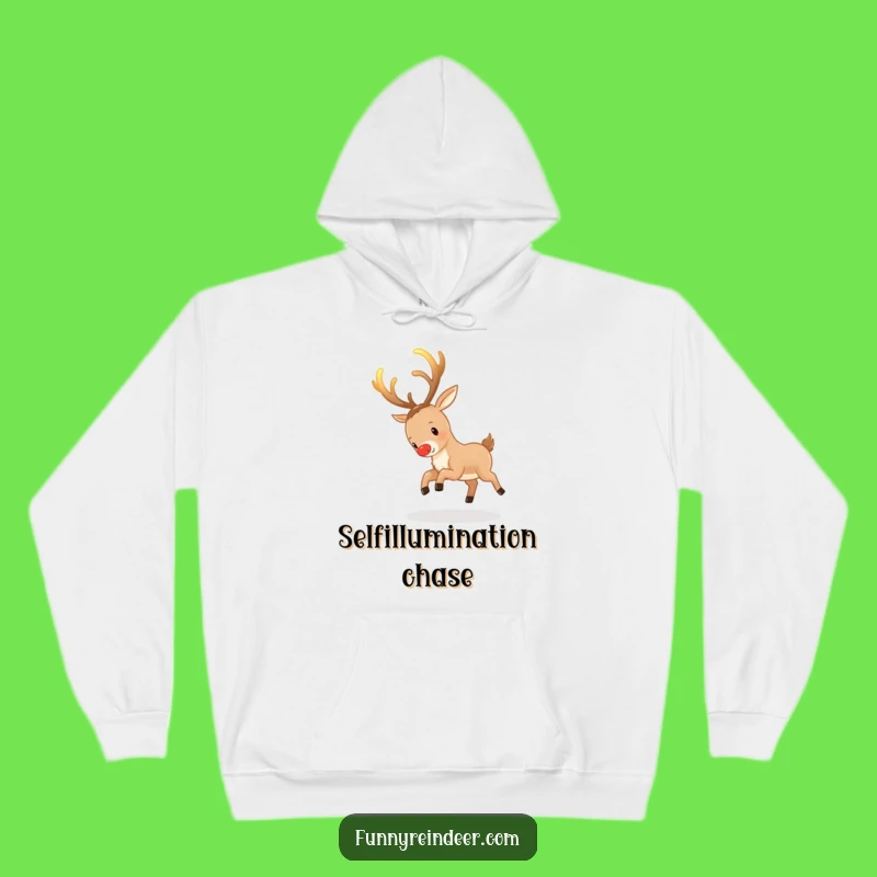 Funny Reindeer Antler Pursuit Hoodie: Cozy Comfort for Whimsical Souls