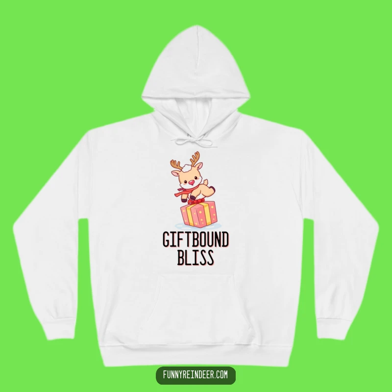 Funny Reindeer Gift Hopper Hoodie: Cozy and Cheerful Holiday Fun