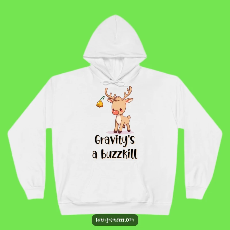 Funny Reindeer Tripping Hoodie: Cozy Christmas Comfort with a Comedic Twist