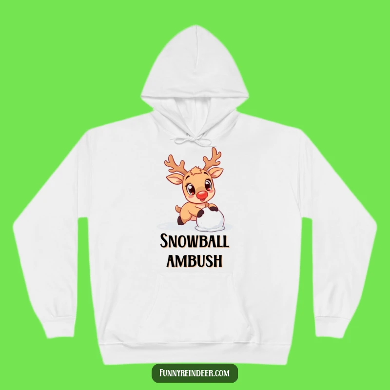 Funny Kawaii Reindeer Snowfall Hoodie: Cozy Chaos for Cute Souls