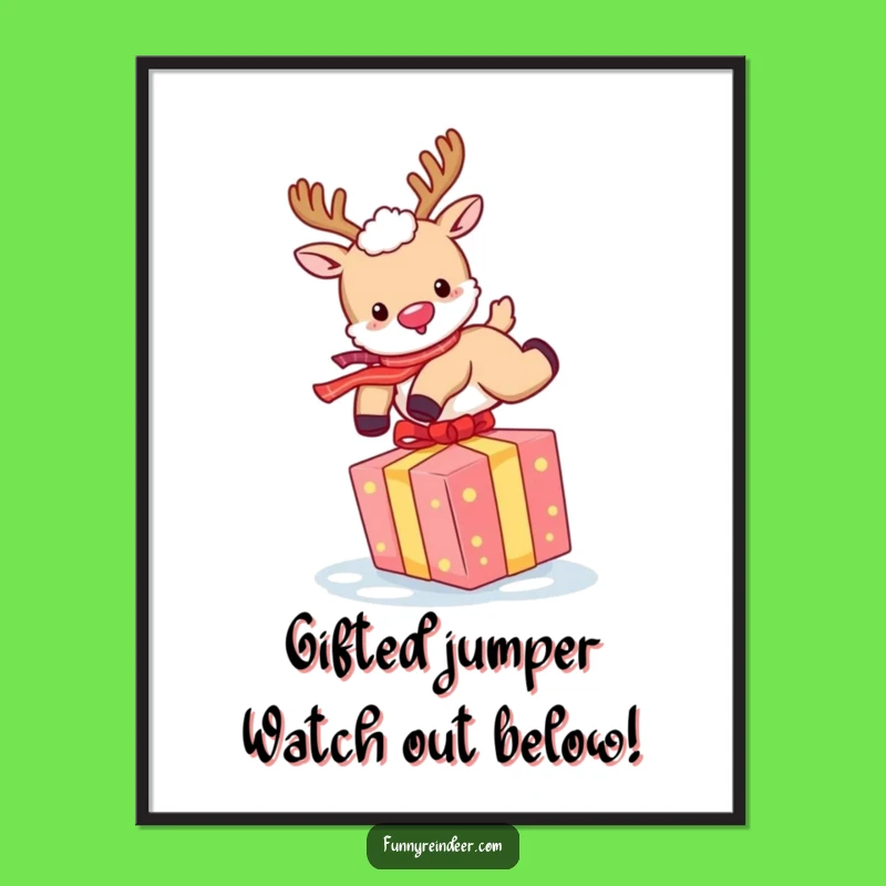 Free Printable Reindeer Wall Art: Joyful Gift Leap Downloadable Decor
