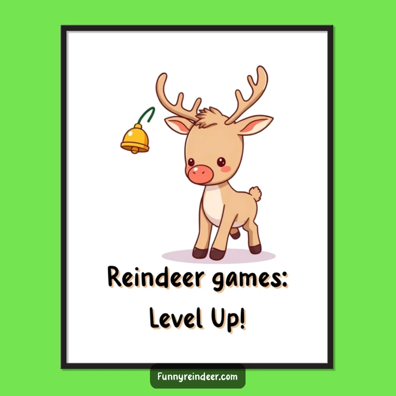 Free Printable Wall Art: Funny Tripping Reindeer Downloadable Decor for Festive Laughs