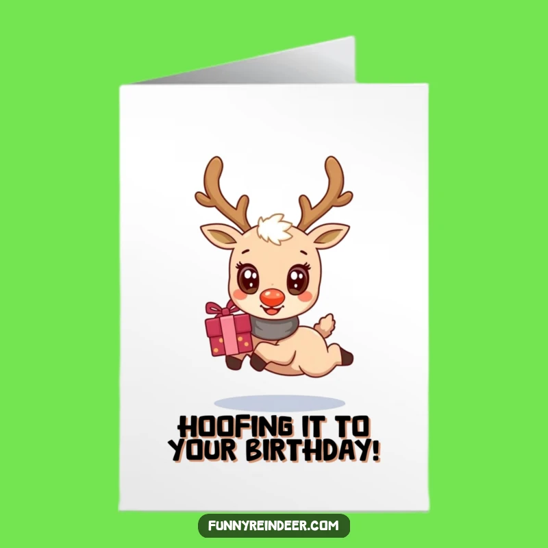 Free Printable Kawaii Reindeer Birthday Card - Gifts and Smiles Galore
