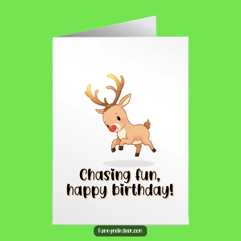 Free Printable Reindeer Birthday Card: Glowing Antler Chase Downloadable