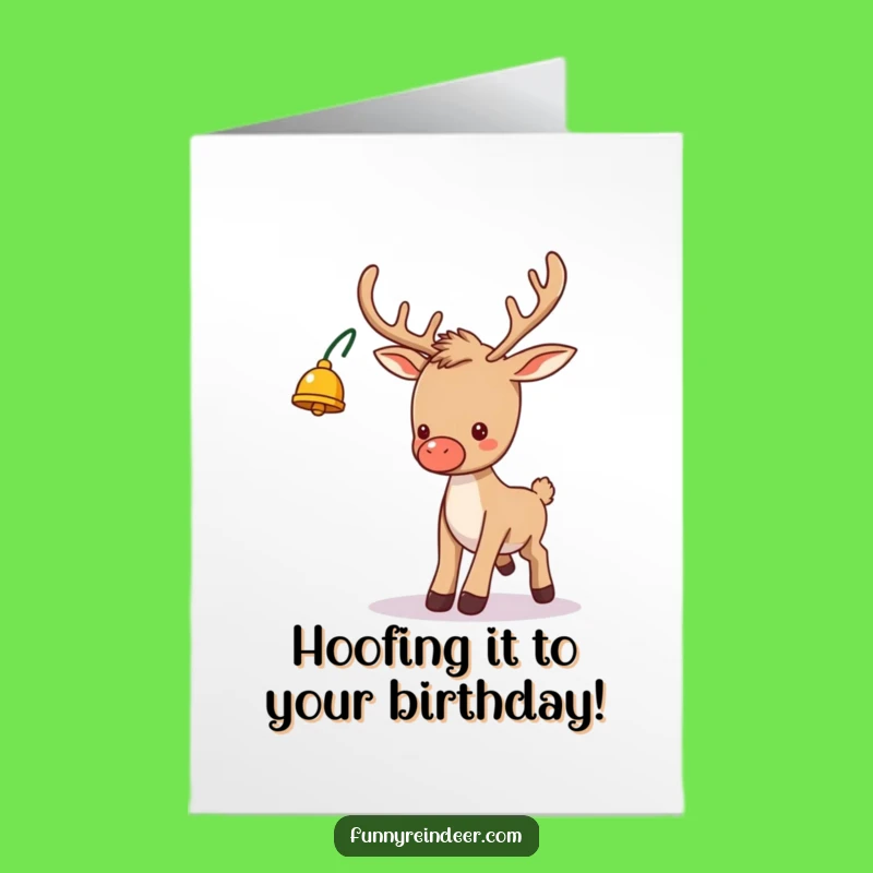 Free Printable Reindeer Birthday Card: Funny Tripping Deer Downloadable Gift for Laughs