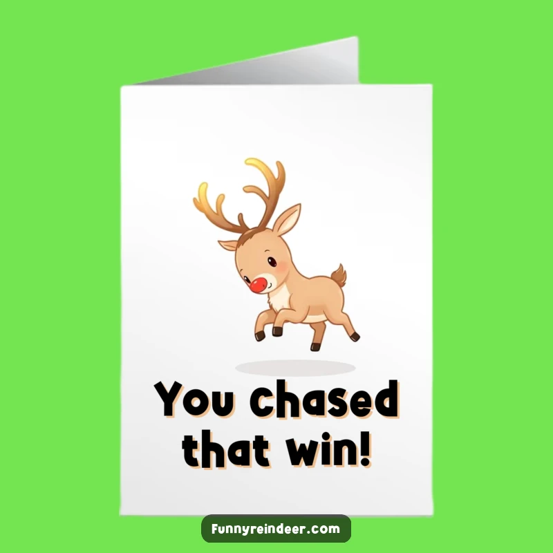 Free Printable Reindeer Congrats Card: Glowing Antler Chase Downloadable