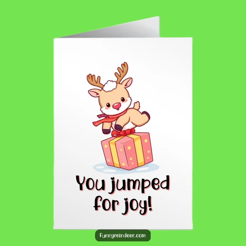 Free Printable Reindeer Congrats Card: Joyful Gift Leap Downloadable