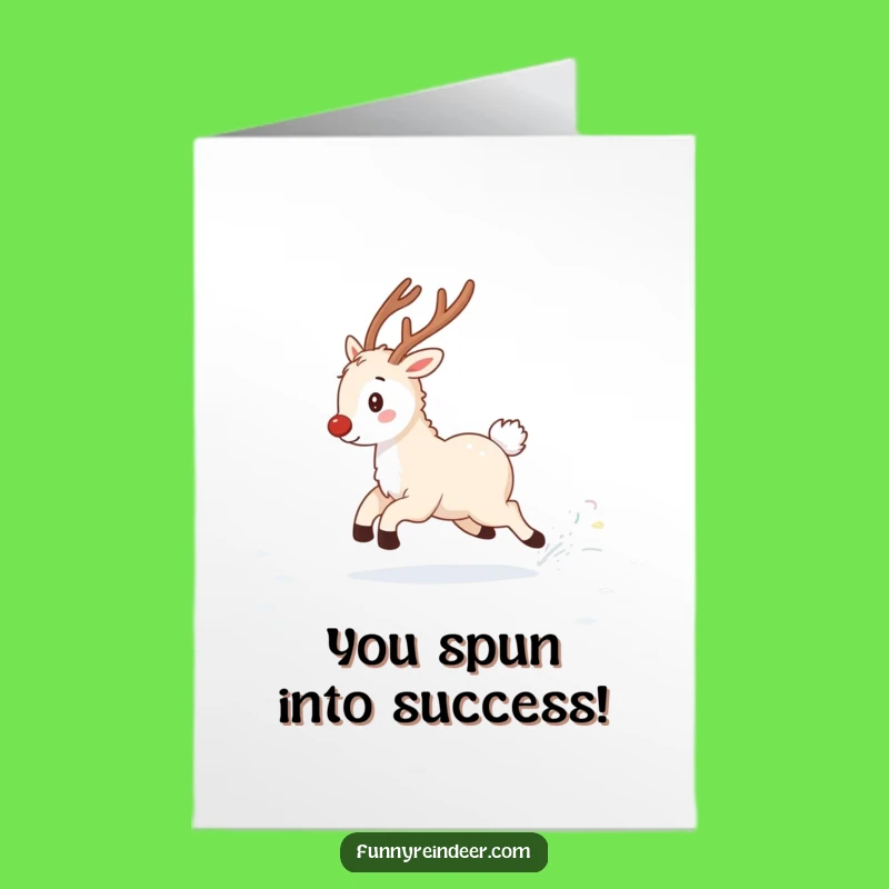 Free Printable Congrats Card: Funny Reindeer Tail Chase Downloadable Celebration!