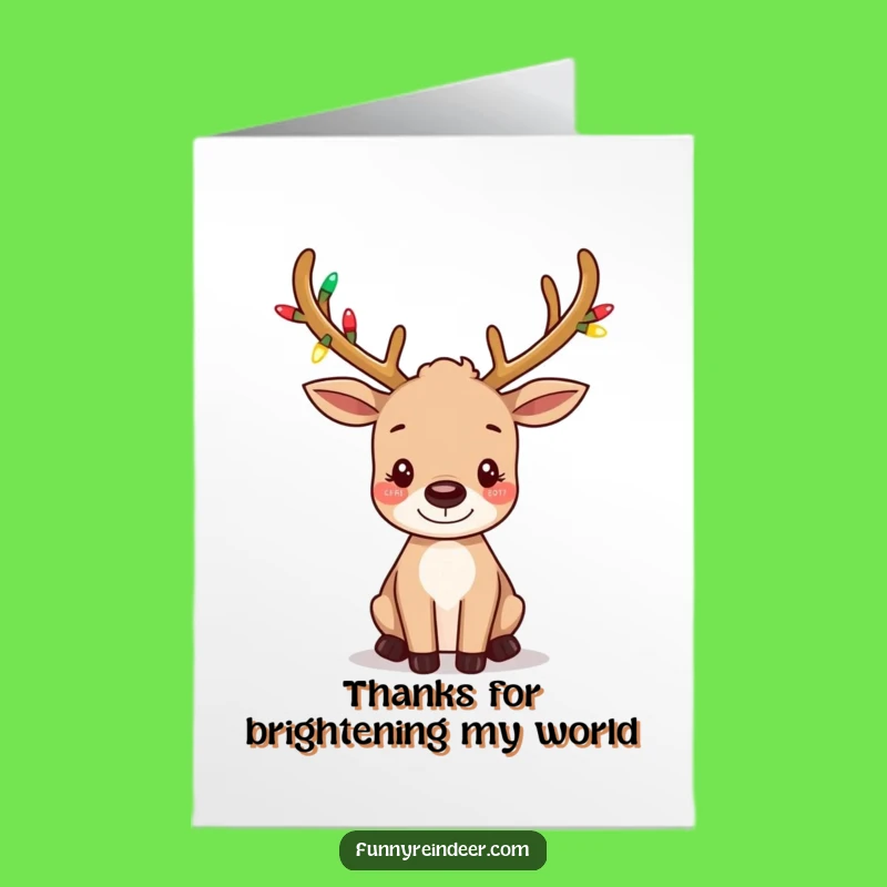 Free Printable Festive Reindeer Thank You Card - Lights and Wiggles for Thanks