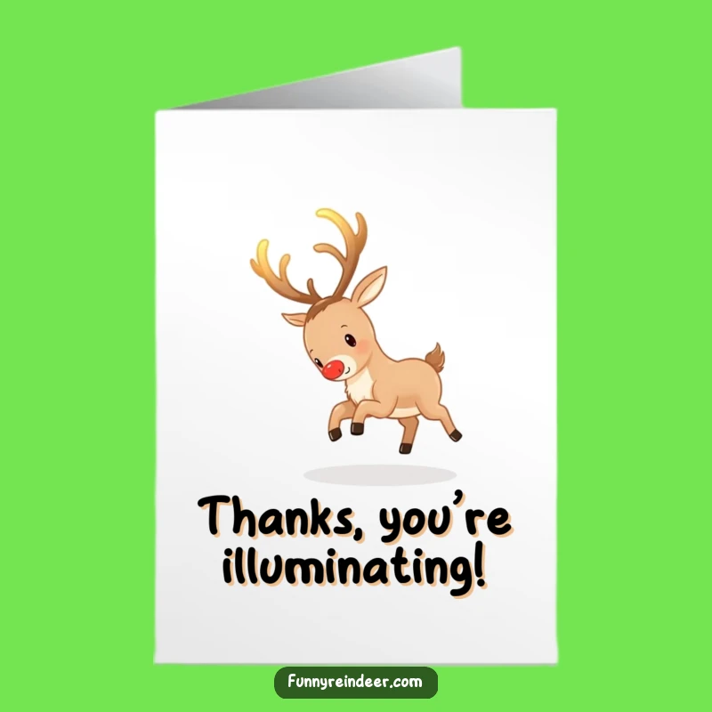 Free Printable Reindeer Thank You Card: Glowing Antler Chase Downloadable