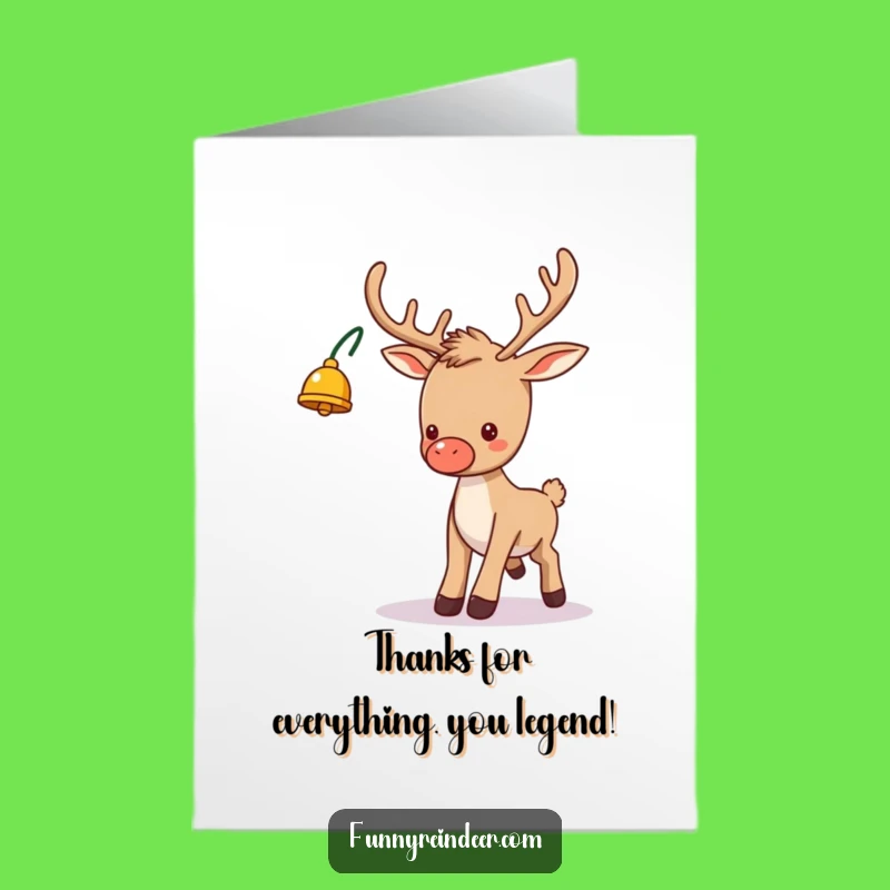 Free Printable Thank You Card: Silly Reindeer Downloadable for Expressing Gratitude