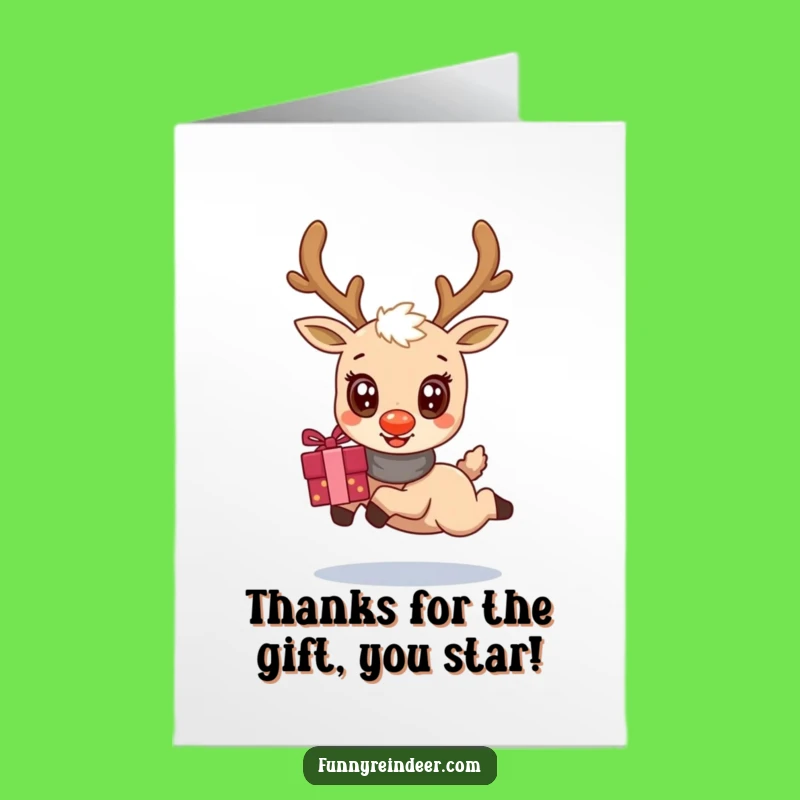 Free Printable Kawaii Reindeer Thank You Card - Gifts Galore for Your Thanks