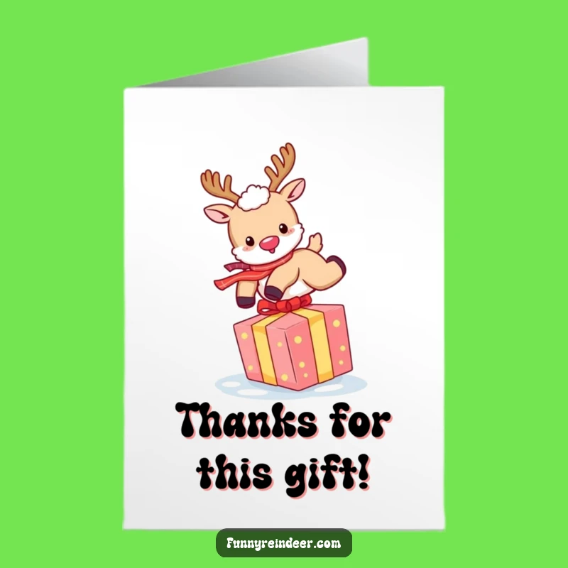 Free Printable Reindeer Thank You Card: Joyful Gift Leap Downloadable