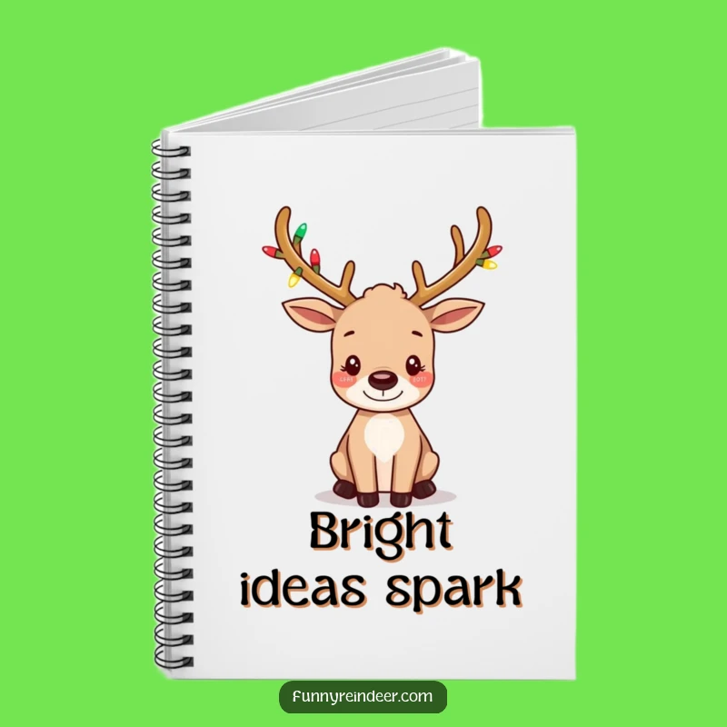 Funny Light-Up Antler Reindeer Notebook: Jot Down Festive Ideas