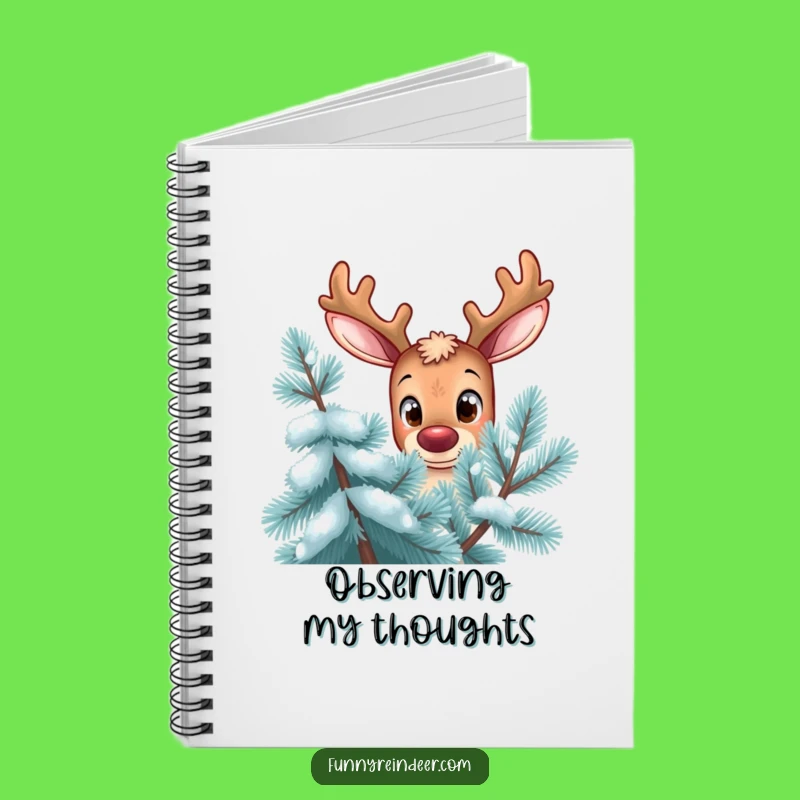 Funny Curious Reindeer Notebook - Hilarious Winter Journal & Gift