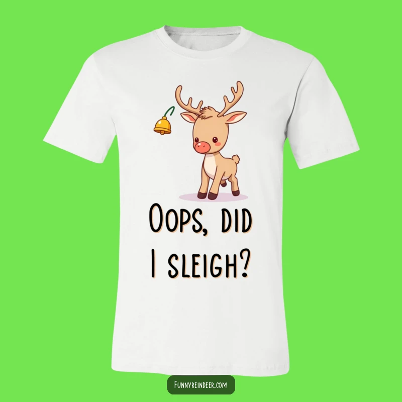 Funny Reindeer Tripping T-Shirt: Comedic Christmas Apparel for a Laugh