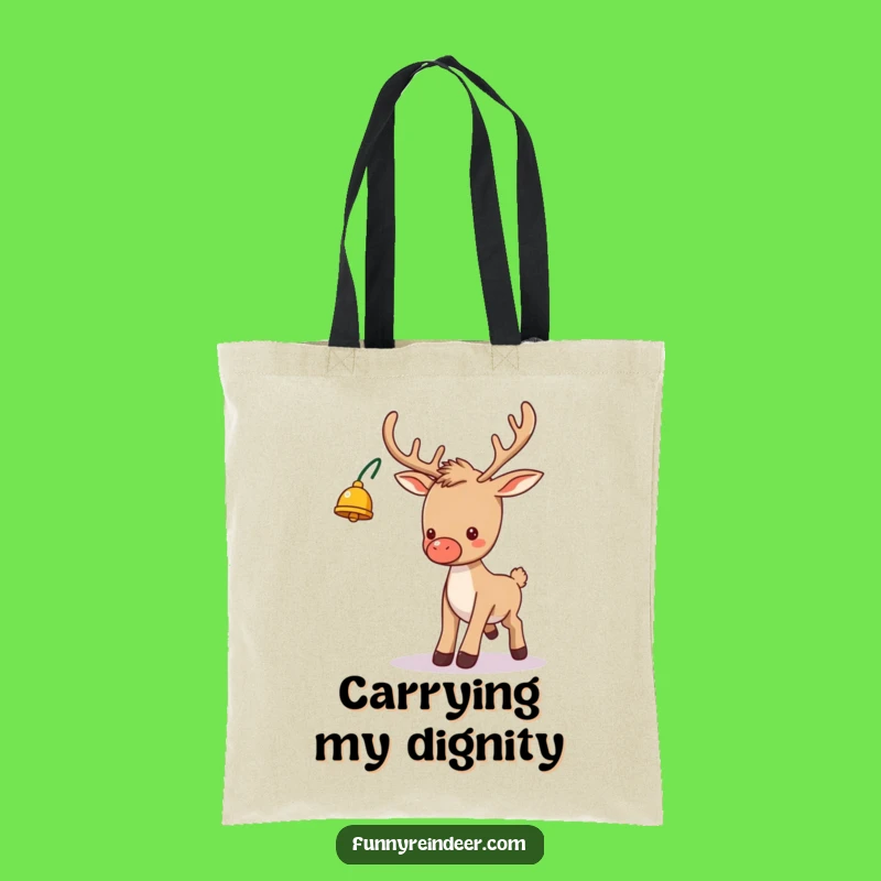 Funny Reindeer Tripping Tote Bag: Stylish Holiday Carryall with a Hilarious Design