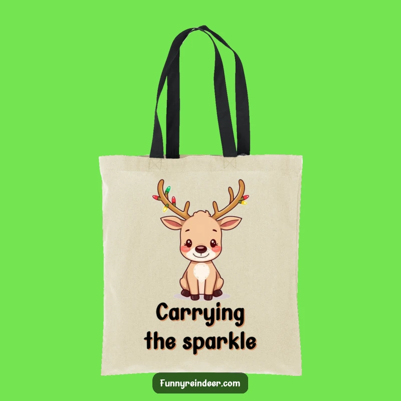 Funny Light-Up Antler Reindeer Tote Bag: Stylish & Whimsical Carryall