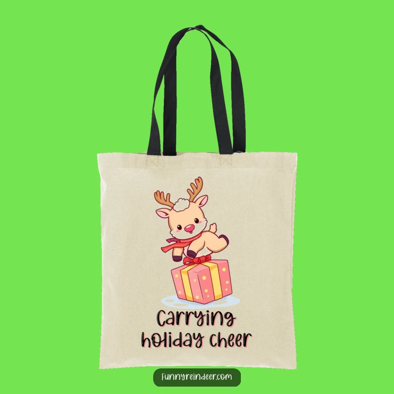 Funny Reindeer Gift Carrier Tote Bag: Haul Your Holiday Spirit